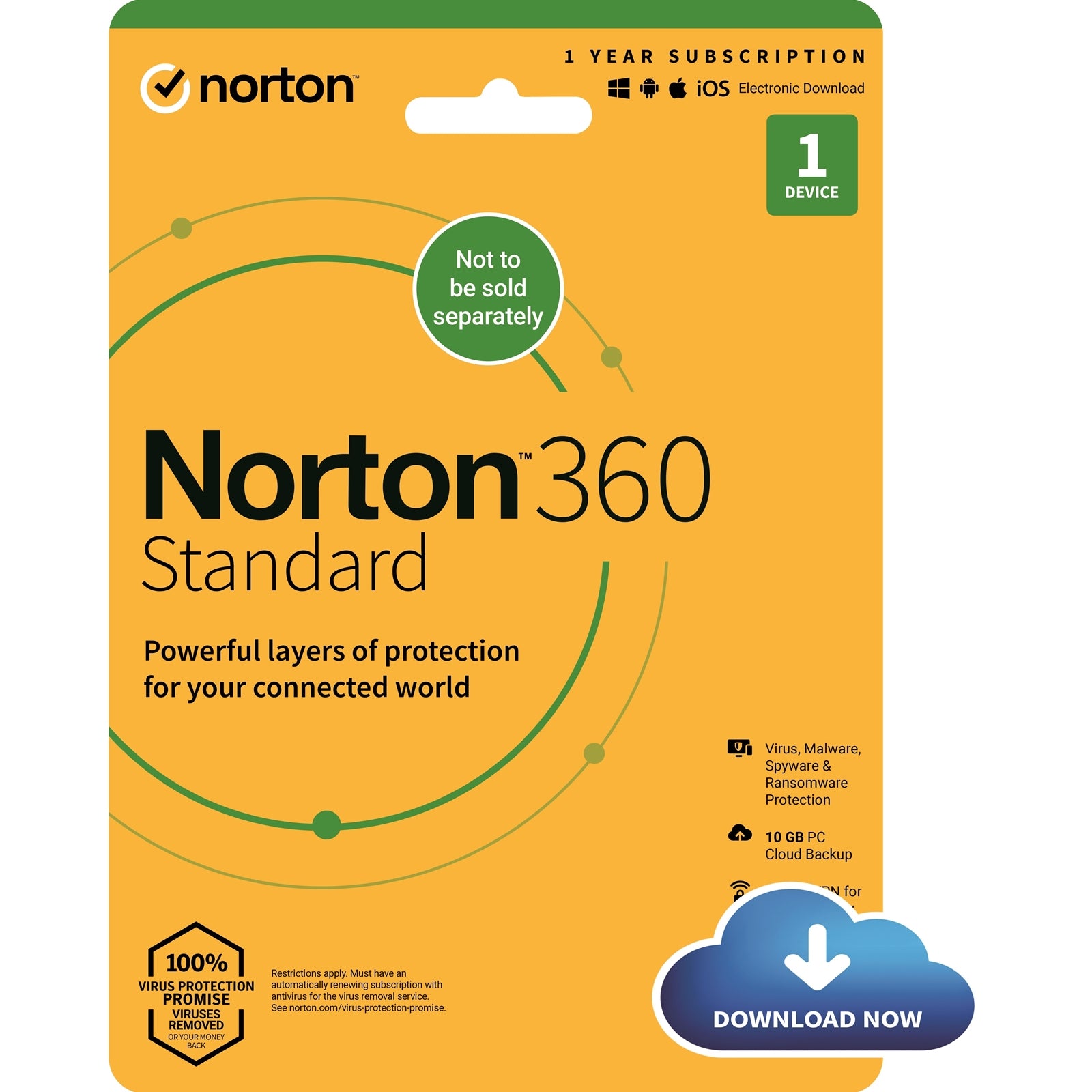 Norton 360 Standard 2022, Antivirus Software for 1 Device, 1-year Subscription, Includes Secure VPN, Password Manager and 10GB of Cloud Storage, PC/Mac/iOS/Android, Activation Code by email - ESD Norton 360 Standard 2022, Antivirus Software for 1 Device, 1-year Subscription, Includes Secure VPN, Password Manager and 10GB of Cloud Storage, PC/Mac/iOS/Android, Activation Code by email - ESD